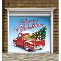 My Door Decor My Door Decor 285903XMAS-028 7 x 8 ft. Red Truck Christmas Christmas Door Mural Sign Car Garage Banner Decor; Multi Color 285903XMAS-028